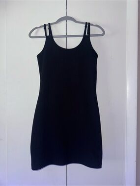 Women's Black Double-Strap Mini Dress